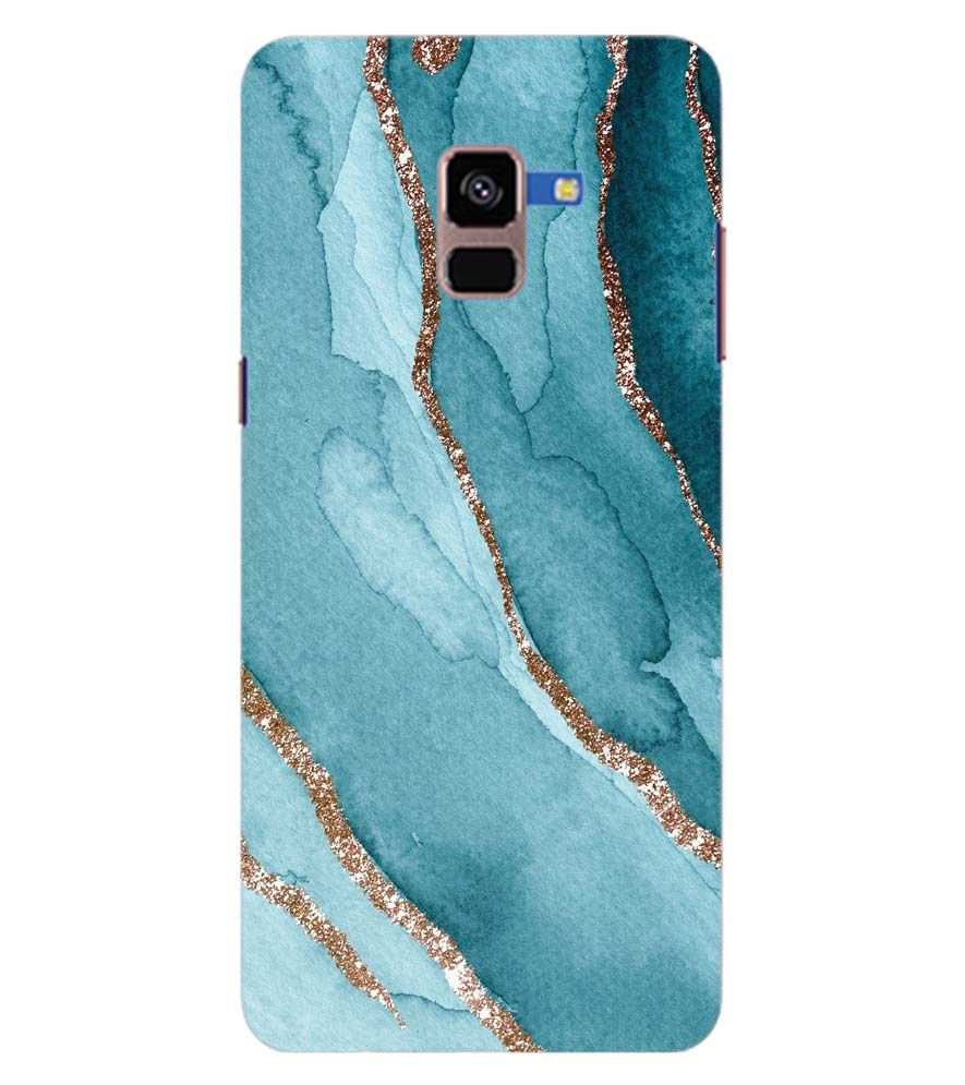 PS1329-Golden Green Marble Back Cover for Samsung Galaxy A8 Plus