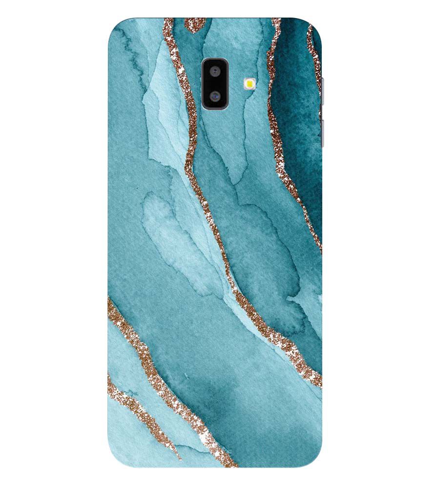 PS1329-Golden Green Marble Back Cover for Samsung Galaxy J6+