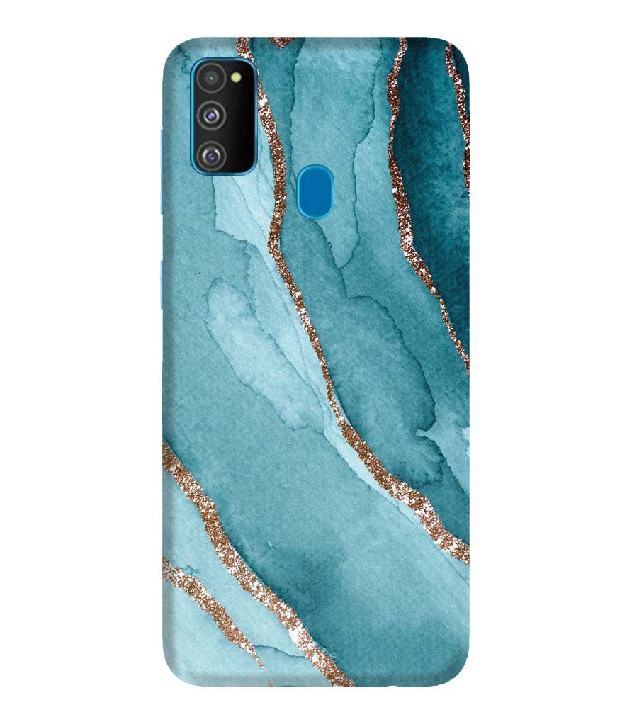 PS1329-Golden Green Marble Back Cover for Samsung Galaxy M30s
