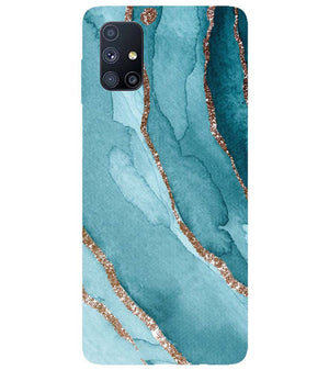 PS1329-Golden Green Marble Back Cover for Samsung Galaxy M51