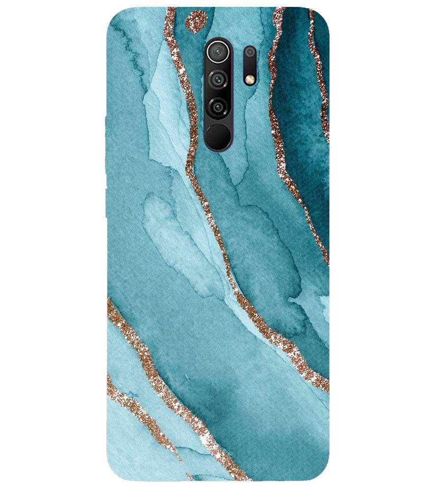 PS1329-Golden Green Marble Back Cover for Xiaomi Poco M2