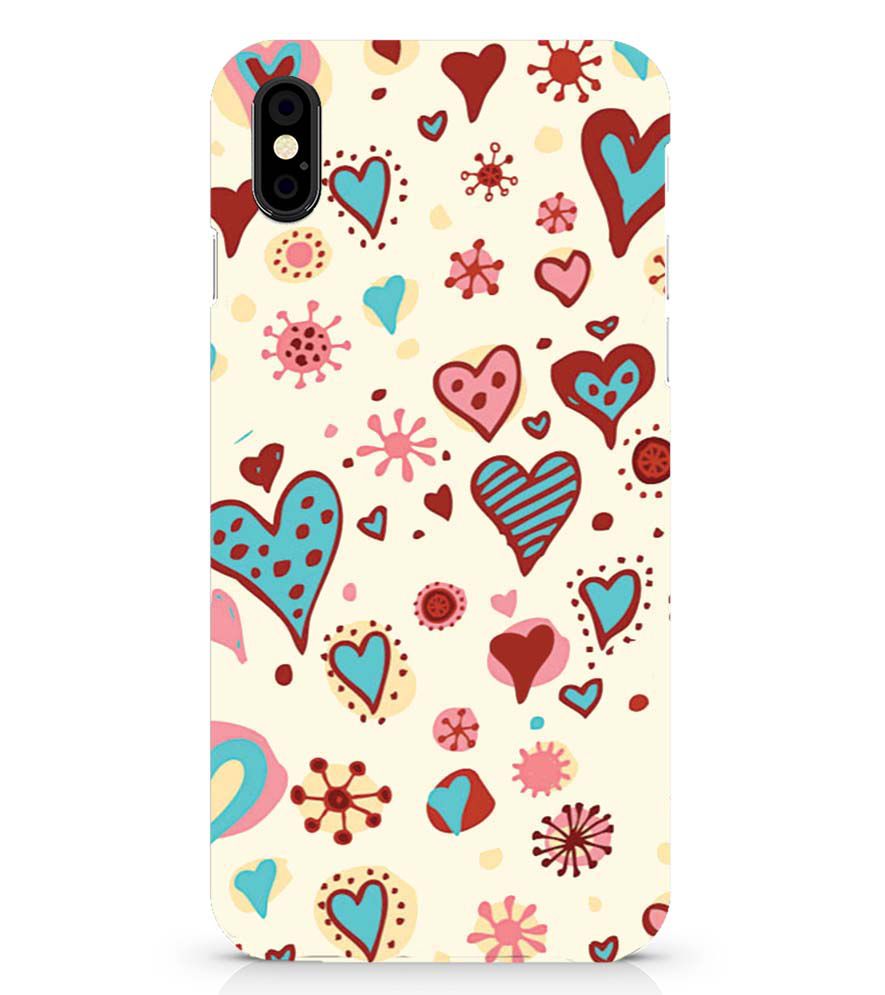 PS1332-Hearts All Around Back Cover for Apple iPhone X
