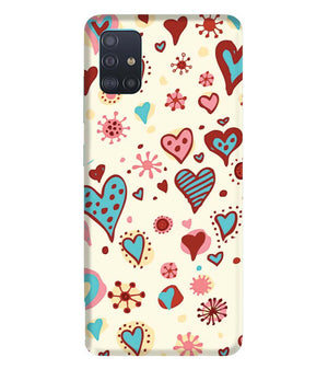 PS1332-Hearts All Around Back Cover for Samsung Galaxy A51