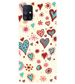 PS1332-Hearts All Around Back Cover for Samsung Galaxy M51