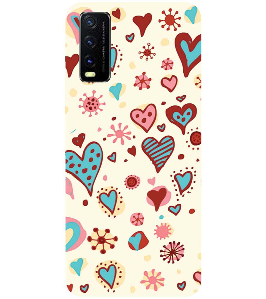 PS1332-Hearts All Around Back Cover for Vivo Y20i