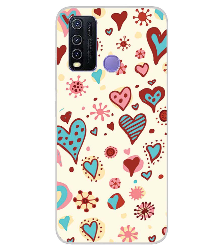 PS1332-Hearts All Around Back Cover for Vivo Y50
