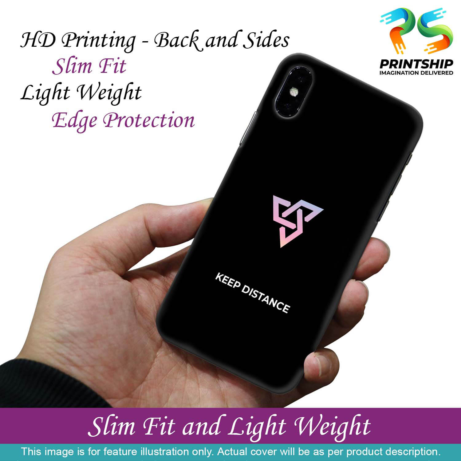 PS1334-Keep Distance Back Cover for Vivo Y20i