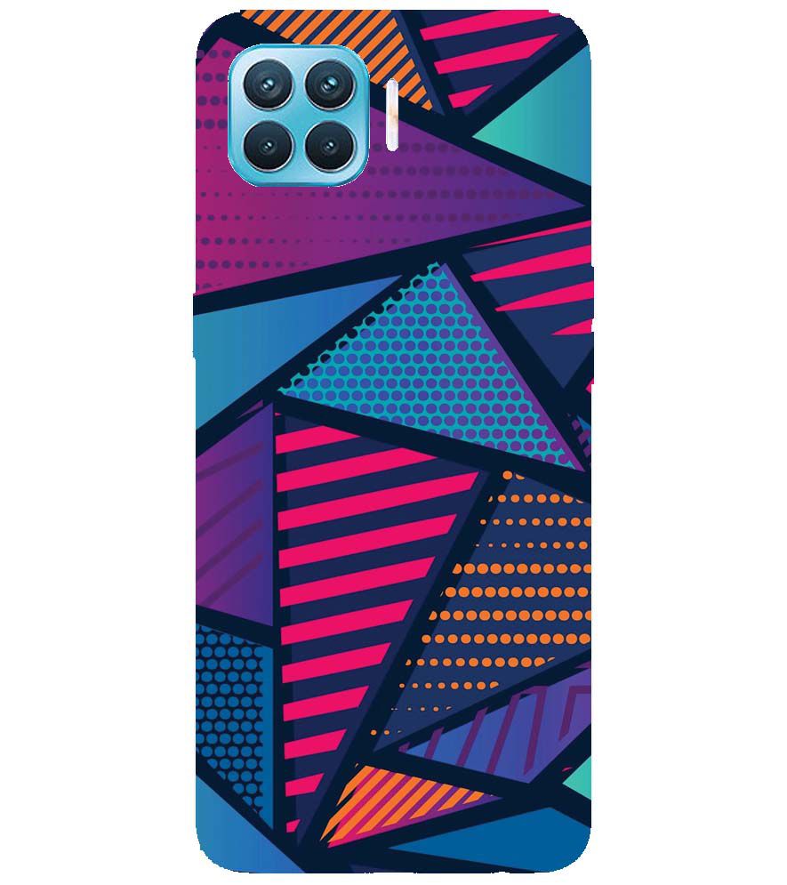 PS1335-Geometric Pattern Back Cover for Oppo F17 Pro