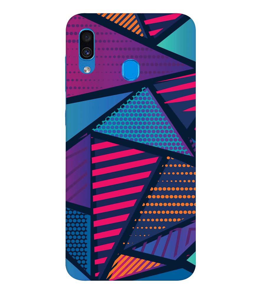 PS1335-Geometric Pattern Back Cover for Samsung Galaxy A20