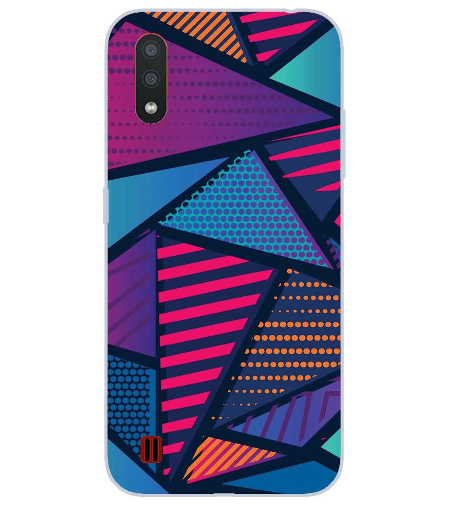 PS1335-Geometric Pattern Back Cover for Samsung Galaxy M01