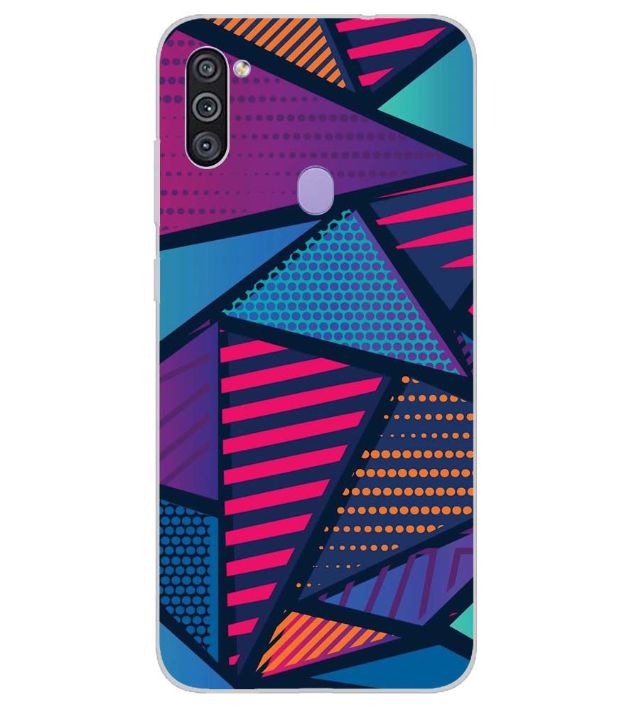 PS1335-Geometric Pattern Back Cover for Samsung Galaxy M11