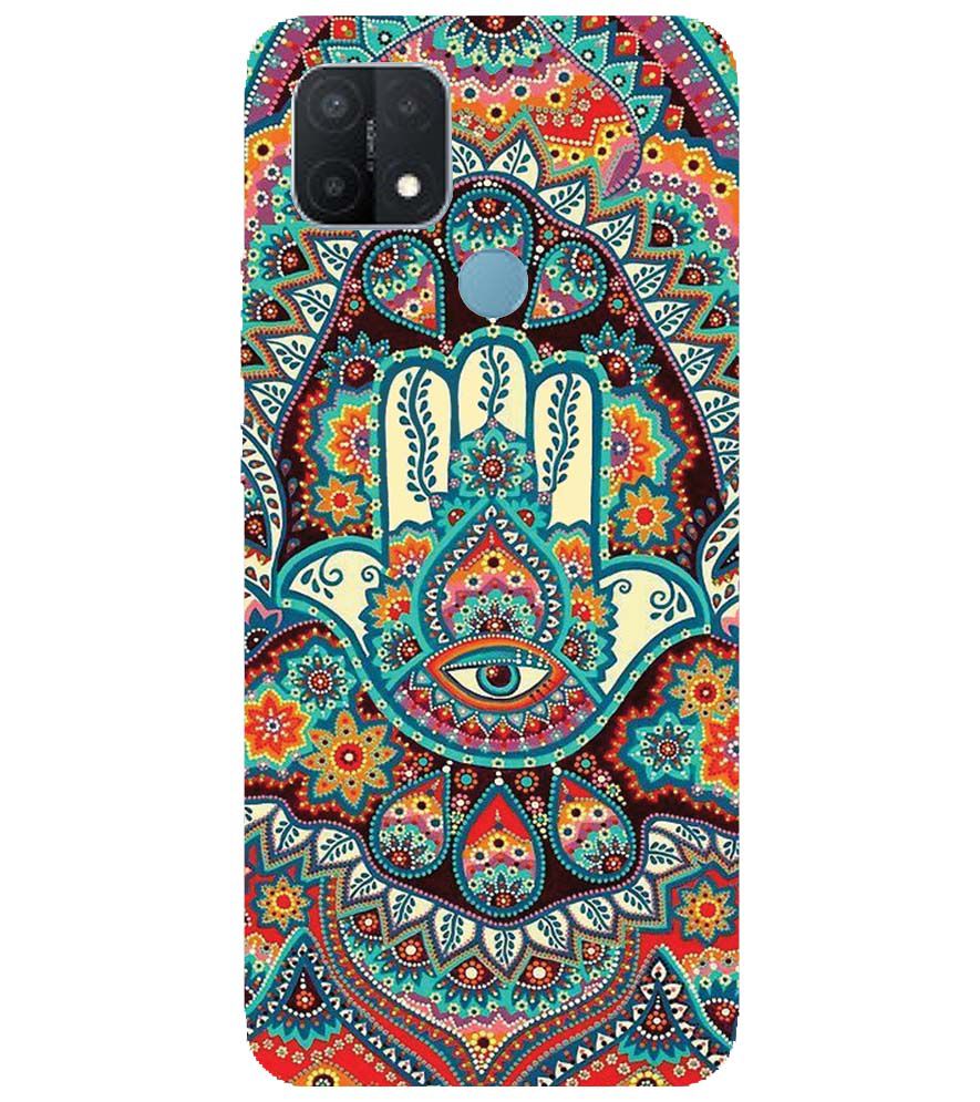 PS1336-Eye Hands Mandala Back Cover for Oppo A15 and Oppo A15s