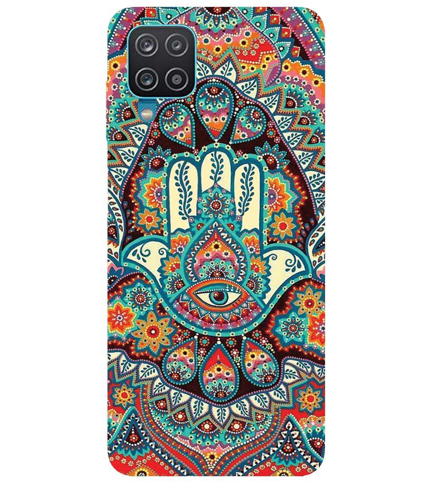 PS1336-Eye Hands Mandala Back Cover for Samsung Galaxy A12 (India)