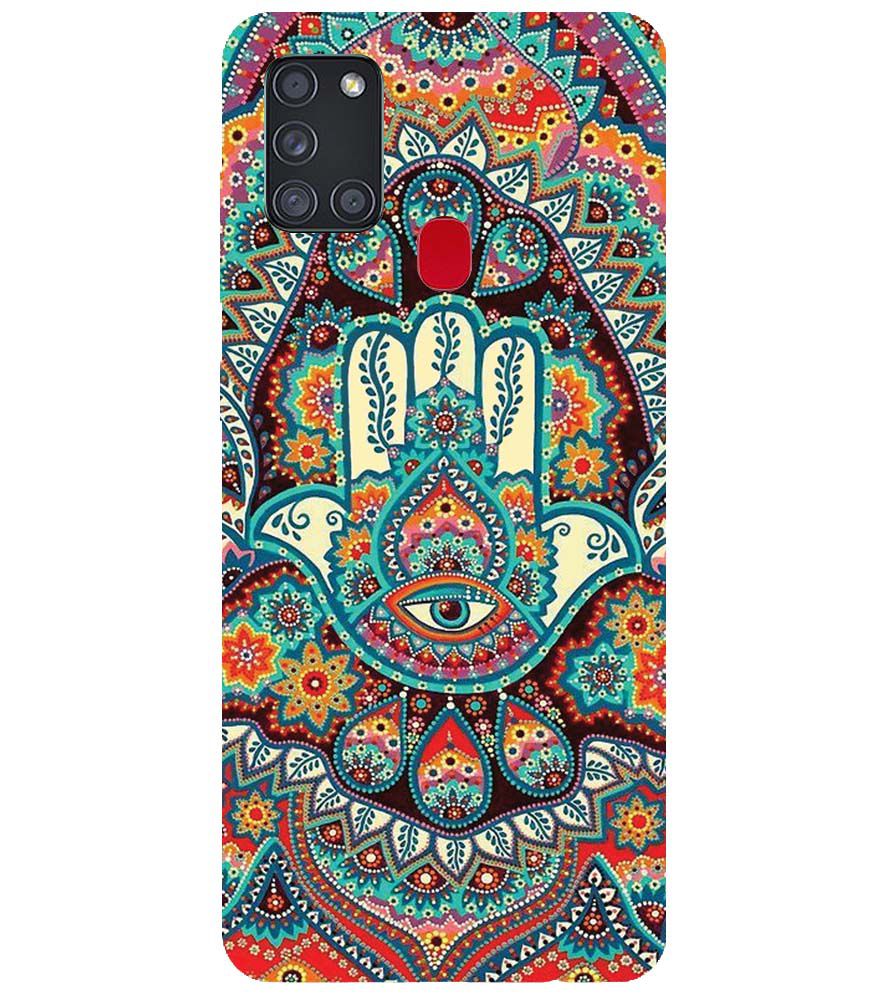 PS1336-Eye Hands Mandala Back Cover for Samsung Galaxy A21s