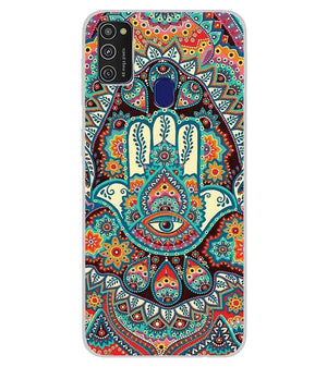 PS1336-Eye Hands Mandala Back Cover for Samsung Galaxy M21