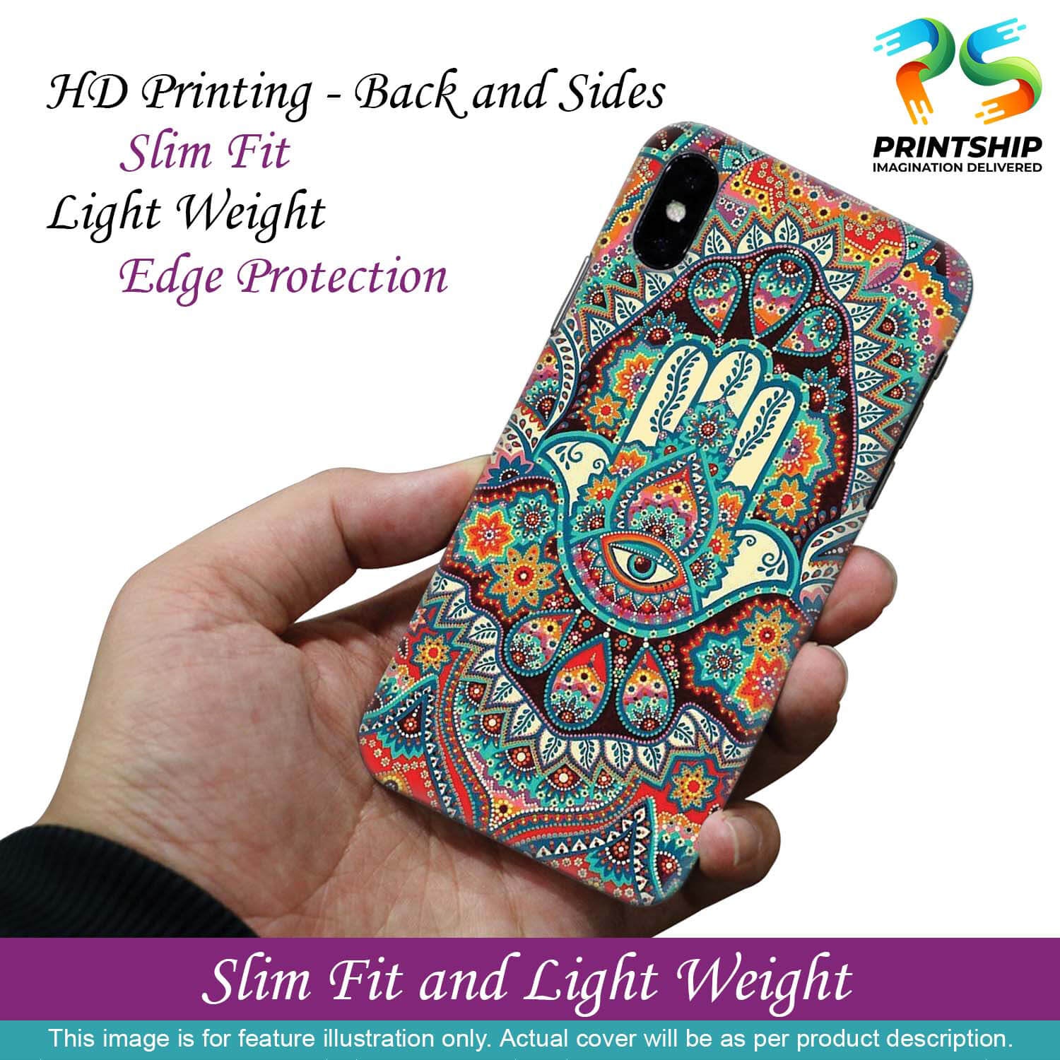 PS1336-Eye Hands Mandala Back Cover for OnePlus Nord