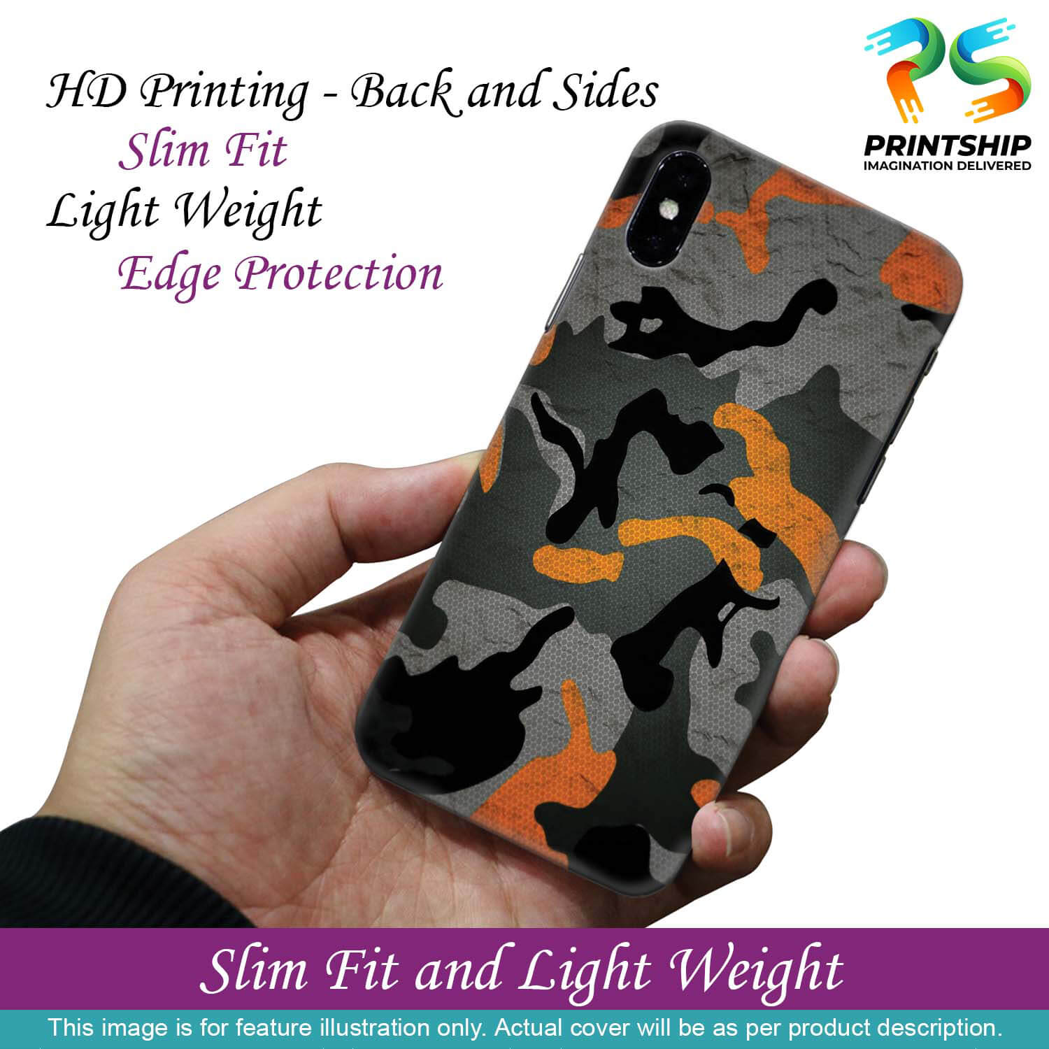 PS1337-Premium Looking Camouflage Back Cover for Apple iPhone XS Max