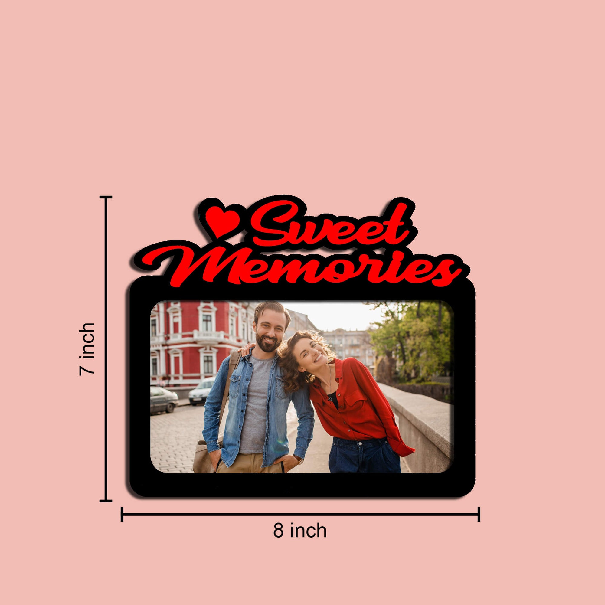 Laser Cut Photo Frame Sweet Memories Photo with One Photo, MDF Wood, 8x7 Inches, Wall Hanging