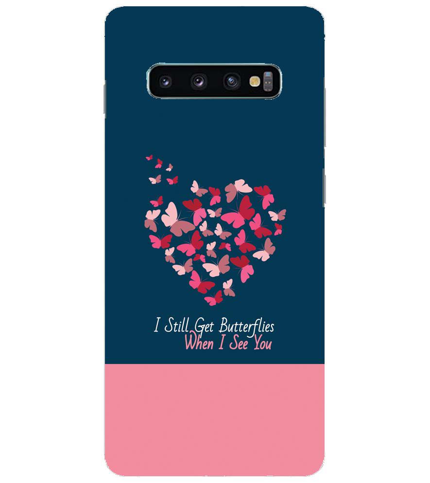 U0317-Butterflies on Seeing You Back Cover for Samsung Galaxy S10+ (Plus with 6.4 Inch Screen)