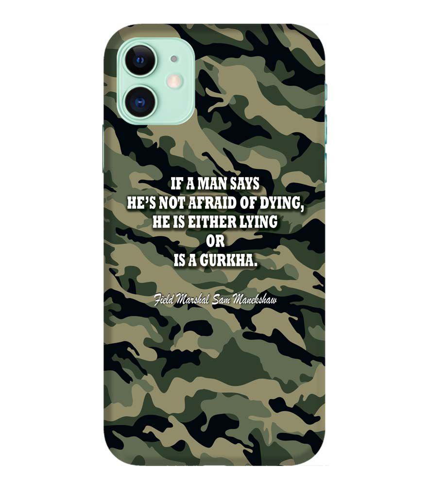 W0450-Indian Army Quote Back Cover for Apple iPhone 11