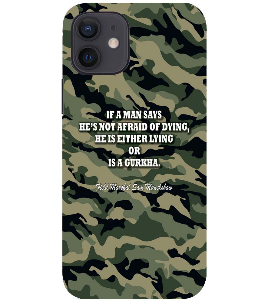 W0450-Indian Army Quote Back Cover for Apple iPhone 12