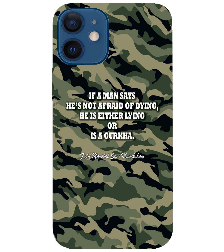 W0450-Indian Army Quote Back Cover for Apple iPhone 12 Mini