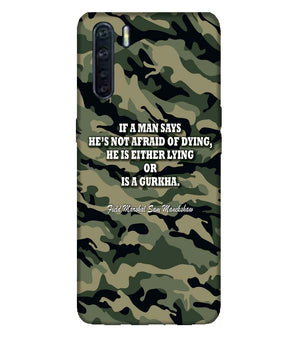 W0450-Indian Army Quote Back Cover for Oppo A91