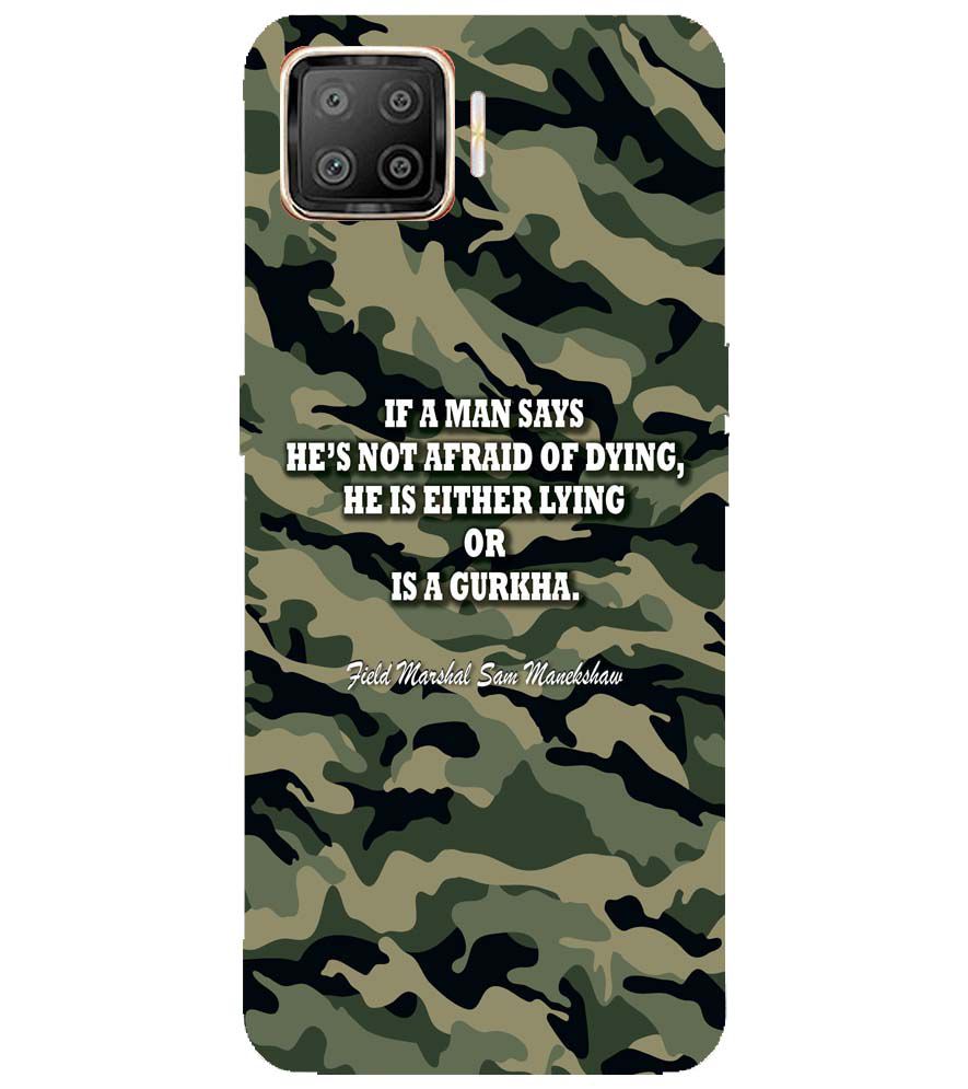 W0450-Indian Army Quote Back Cover for Oppo F17