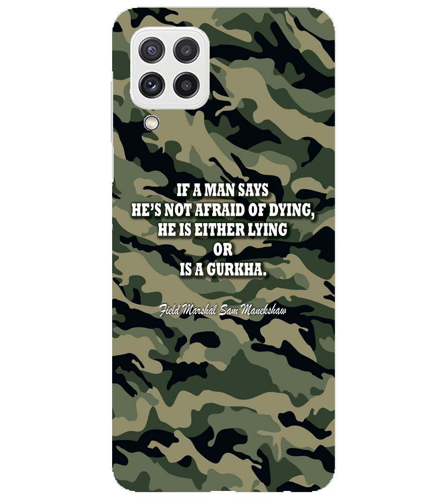 W0450-Indian Army Quote Back Cover for Samsung Galaxy A22