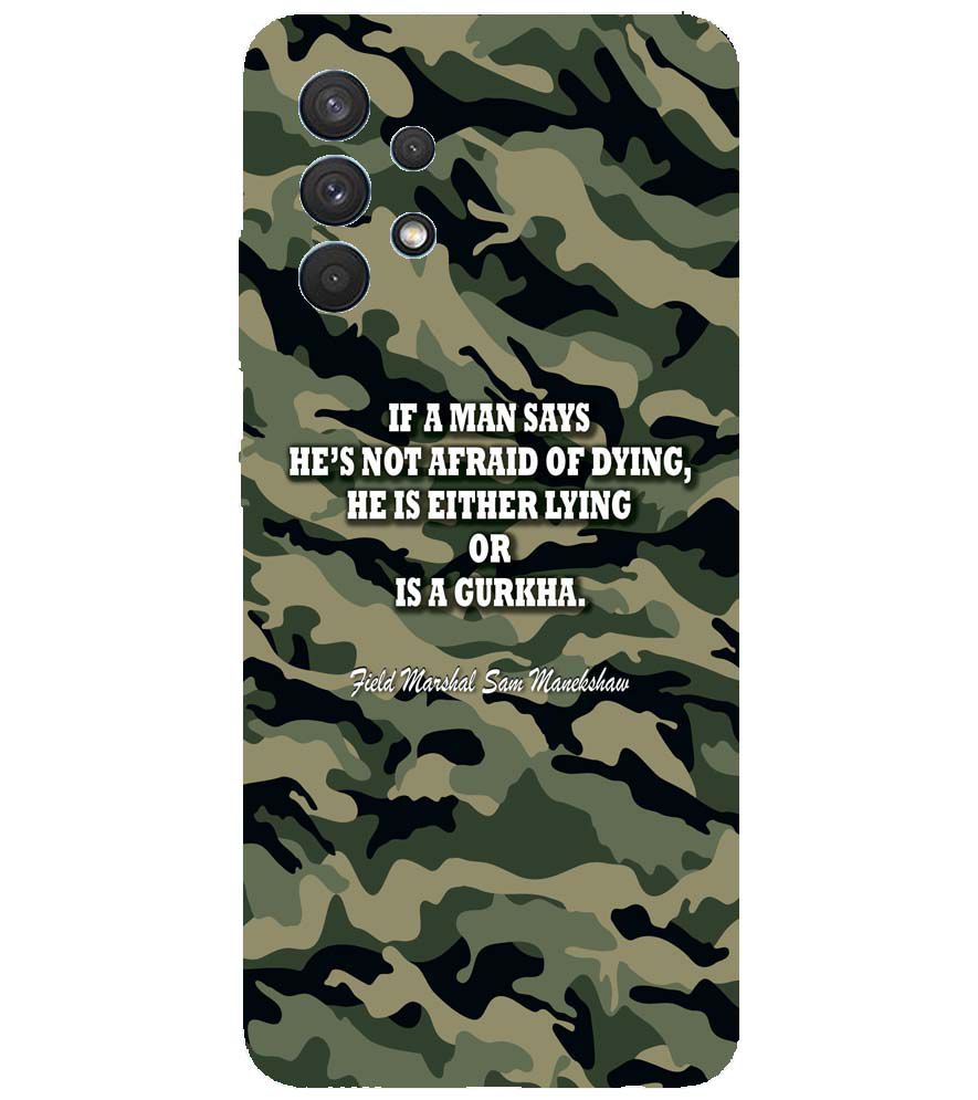 W0450-Indian Army Quote Back Cover for Samsung Galaxy A32