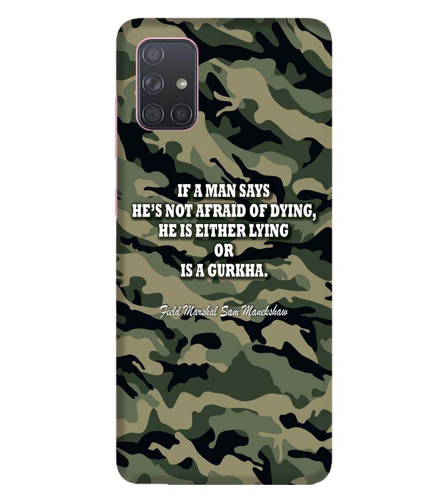W0450-Indian Army Quote Back Cover for Samsung Galaxy A71