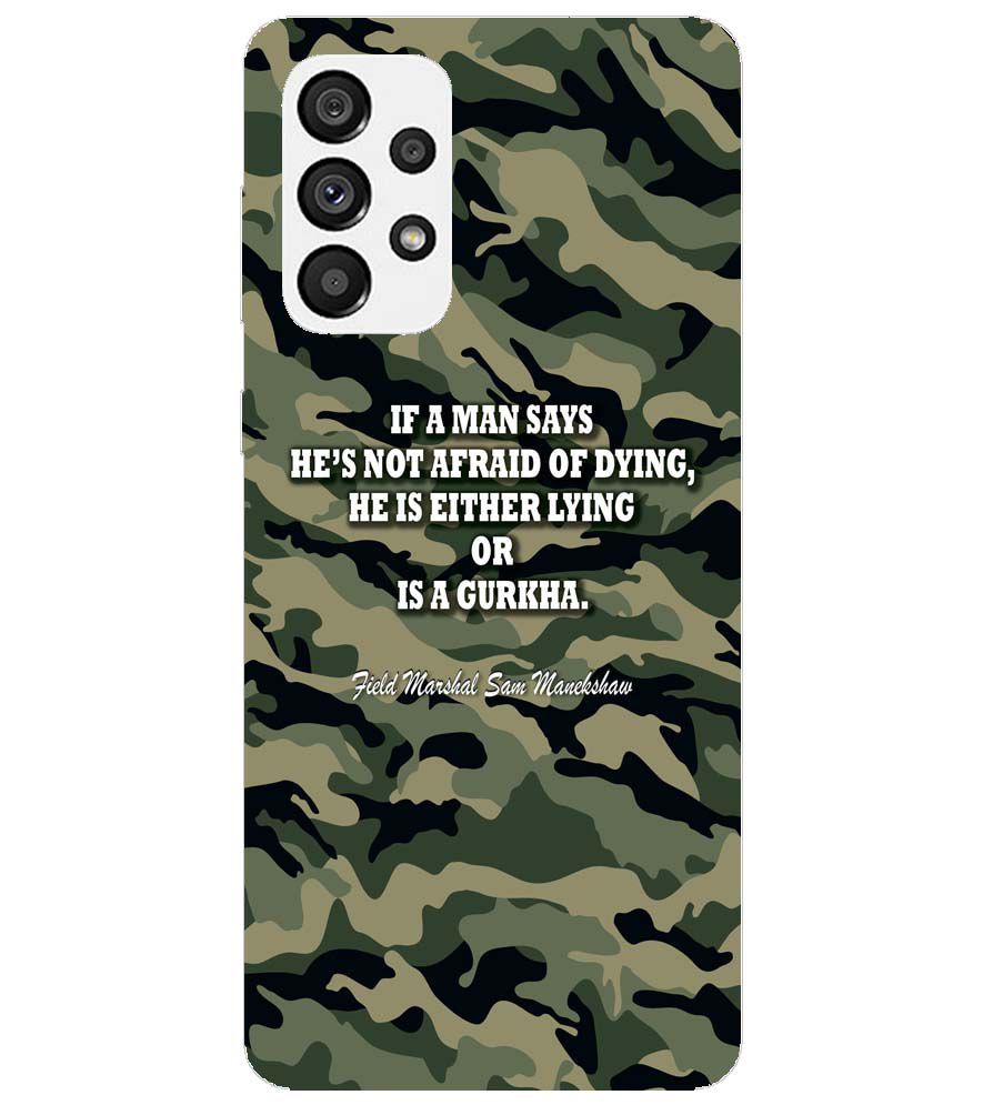 W0450-Indian Army Quote Back Cover for Samsung Galaxy A73 5G