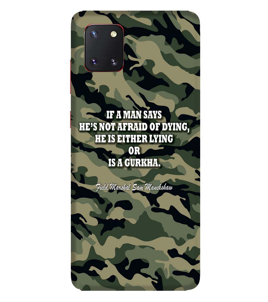 W0450-Indian Army Quote Back Cover for Samsung Galaxy Note10 Lite