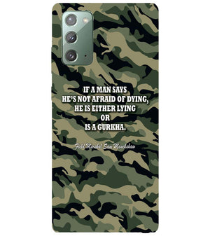 W0450-Indian Army Quote Back Cover for Samsung Galaxy Note20