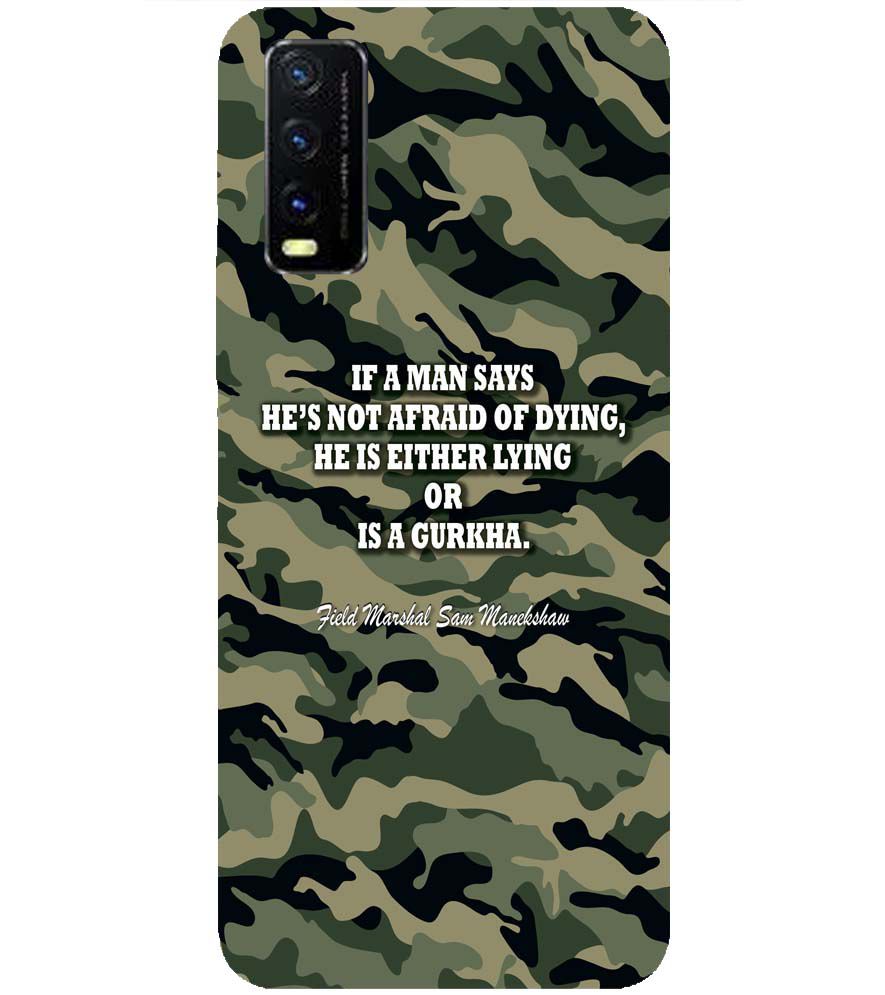 W0450-Indian Army Quote Back Cover for Vivo Y20i