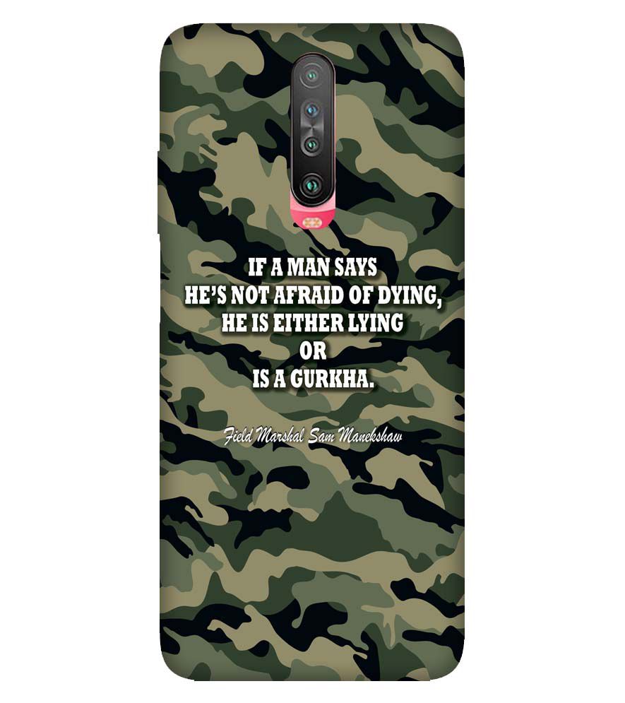W0450-Indian Army Quote Back Cover for Xiaomi Redmi K30