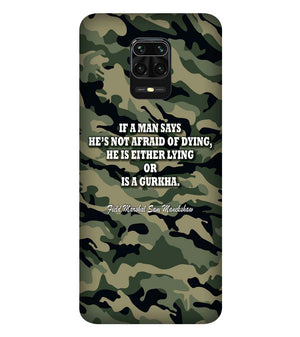 W0450-Indian Army Quote Back Cover for Xiaomi Redmi Note 9 Pro