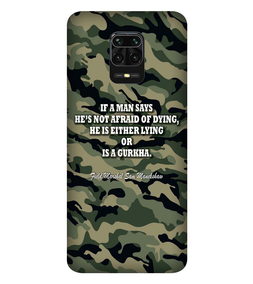 W0450-Indian Army Quote Back Cover for Xiaomi Redmi Note 9 Pro Max