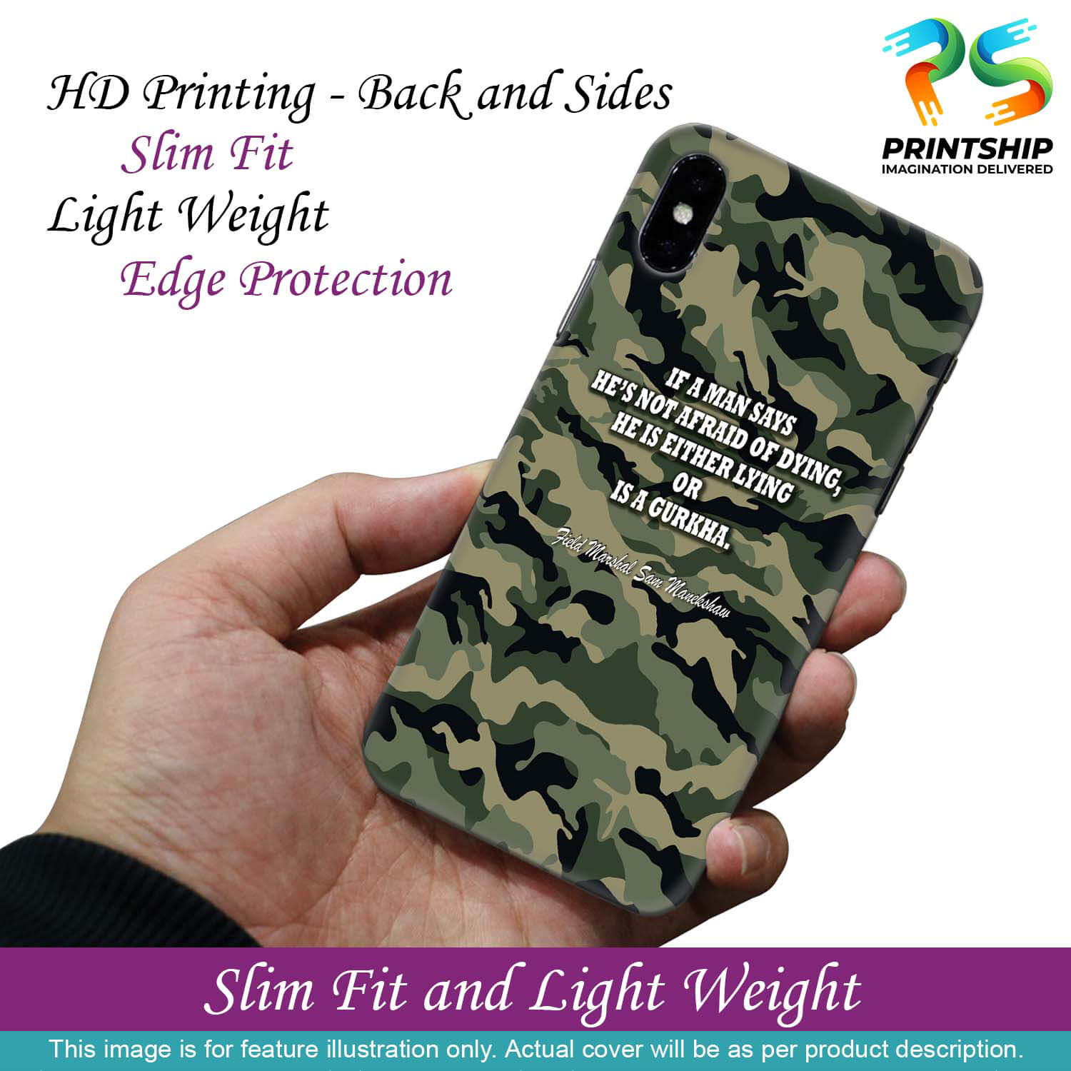W0450-Indian Army Quote Back Cover for vivo X50