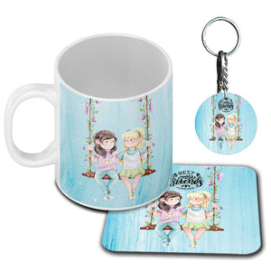 Best Friends Forever Coffee Mug with Coaster and Keychain
