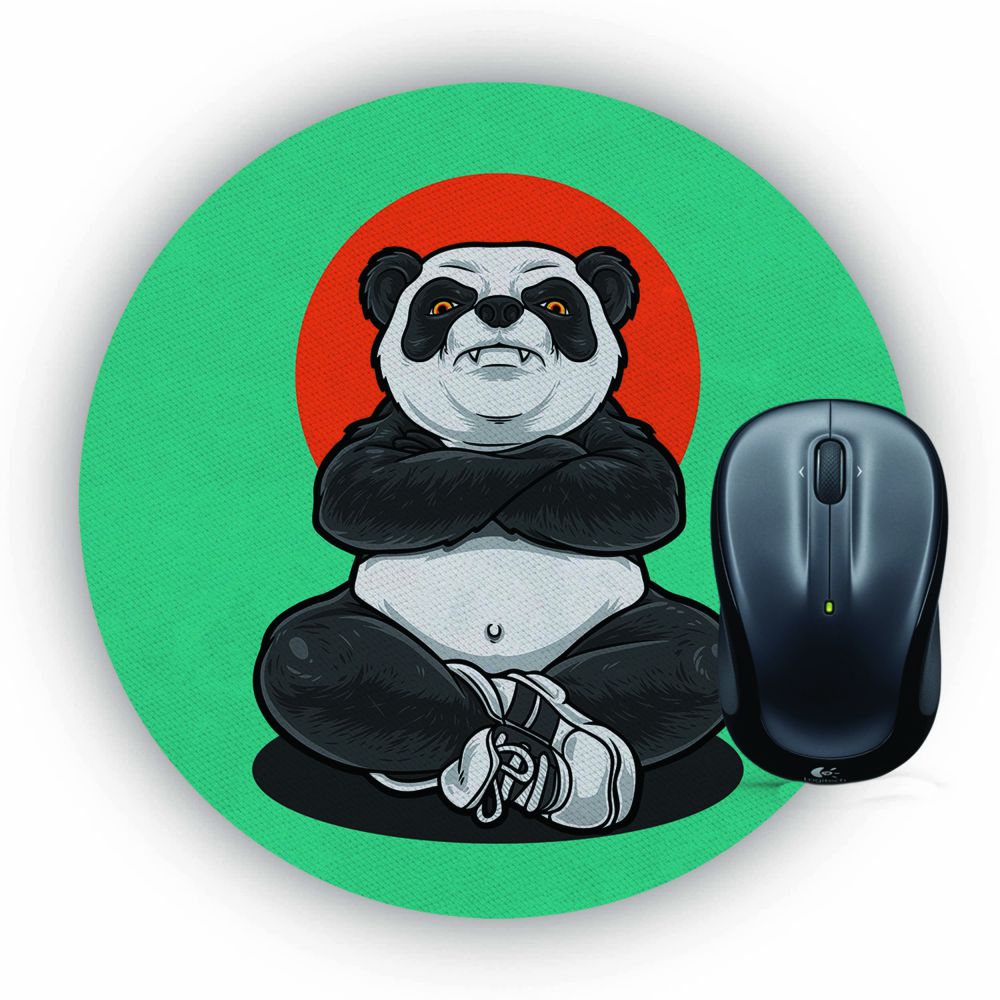 Angry Panda Mouse Pad (Round)