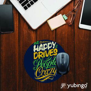 Be Happy Mouse Pad (Round)-Image2