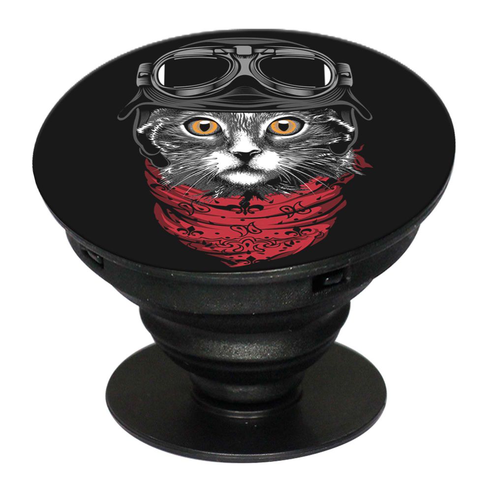 Cat Punk Mobile Grip Stand (Black)