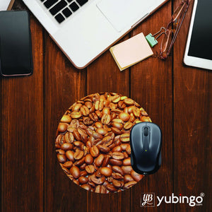 Coffee Beans Pattern Mouse Pad (Round)-Image2