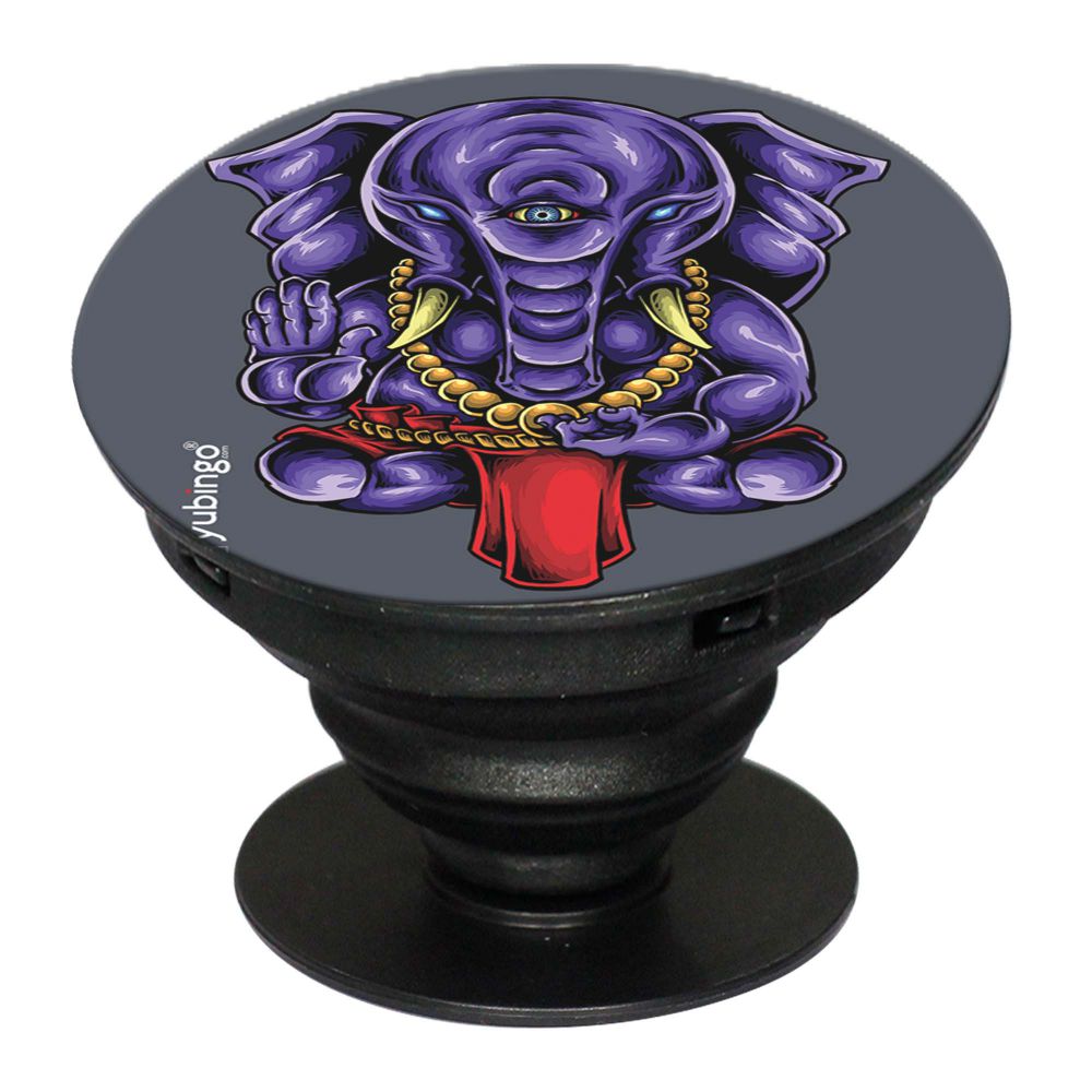 Cool Ganesha Mobile Grip Stand (Black)