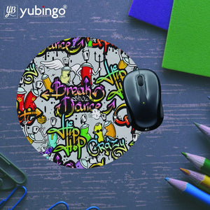 Crazy Graffiti Mouse Pad (Round)-Image5