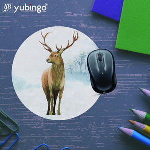 Cute Deer Mouse Pad (Round)-Image5