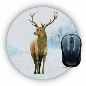 Cute Deer Mouse Pad (Round)