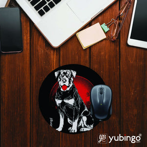 Dog and Moon Mouse Pad (Round)-Image2