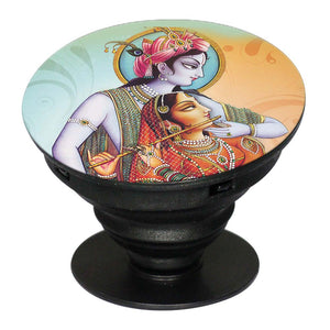 Krishna And Radha Mobile Grip Stand (Black)